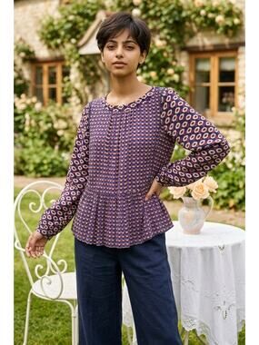 Anthropologie Peplum Blouse S Romantic Boho Art Teacher Countryside Indie